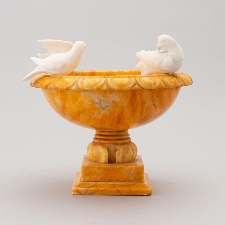 An alabaster bowl, Italy, 20th Century.