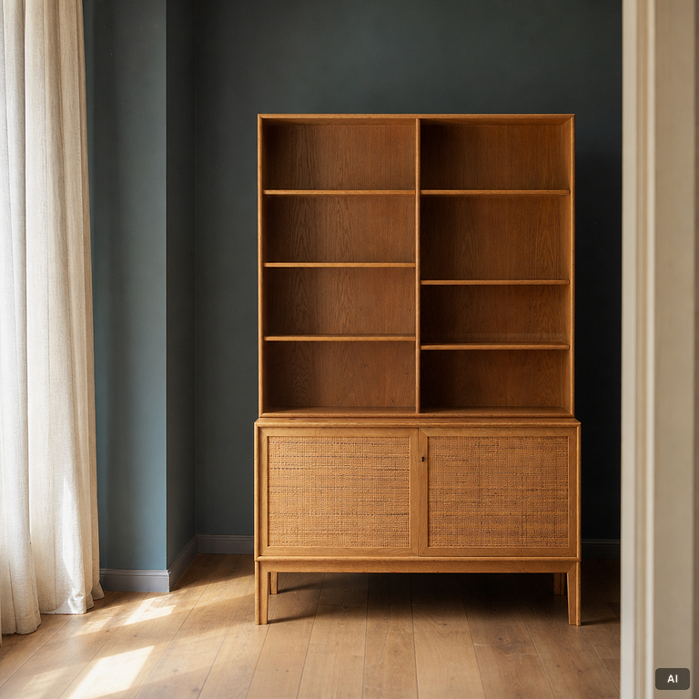 Alf Svensson, Bookcase, Bjästa Joinery Factory, 1960s.
