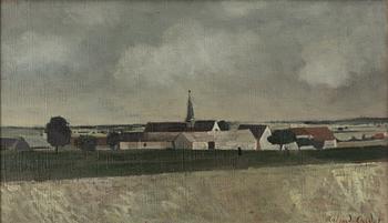 Roland Oudot, Landscape with a village.