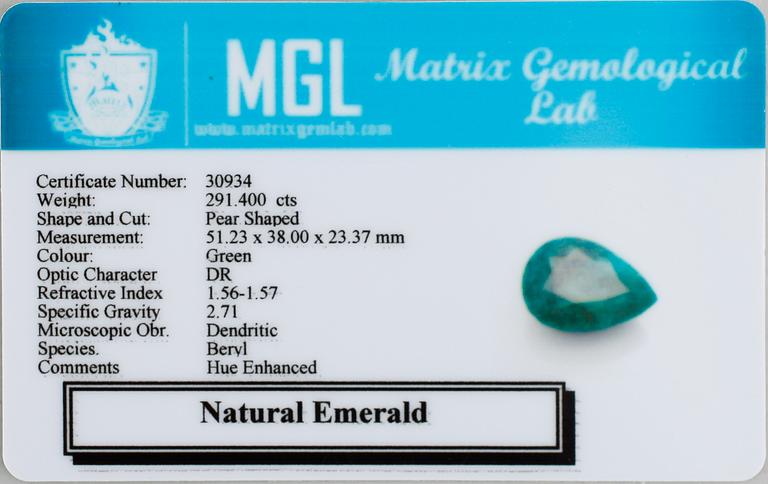 SMARAGD, oinfattad, 291 ct.