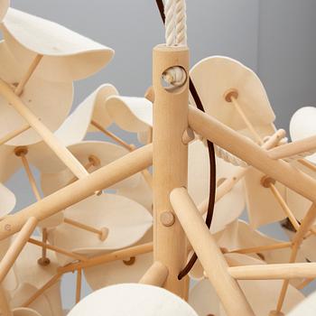 A contemporary birch and wool 'Leaf lamp' by Peter Schumacher, Green Furniture Concept.