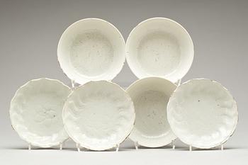 FAT OCH SKÅLFAT, 3+3 st, porslin, Kina, troligen Ming, 1600-tal.