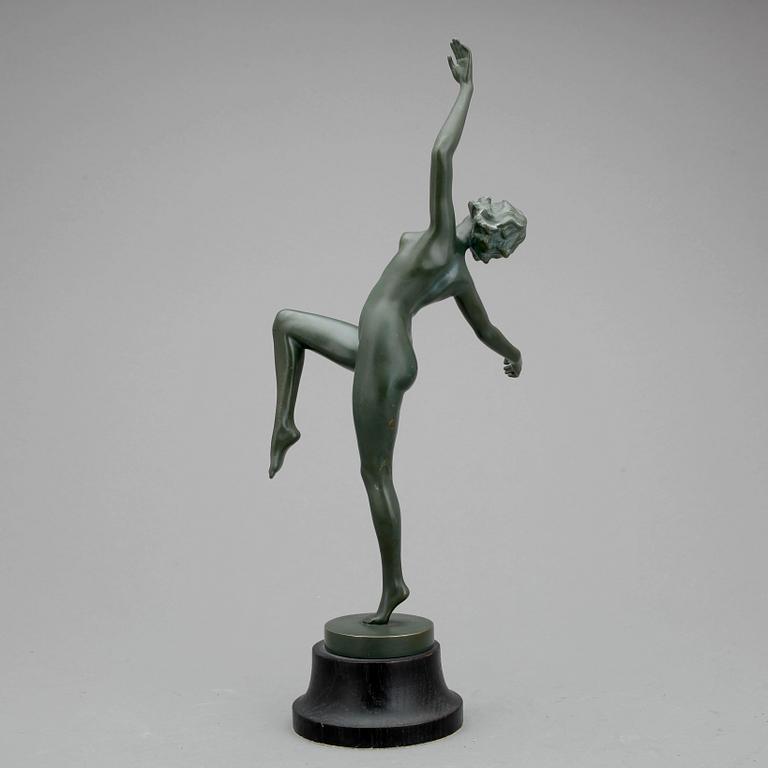 OKÄND KONSTNÄR, skulptur, art deco, brons, märkt J M Michel 1920/30-tal.