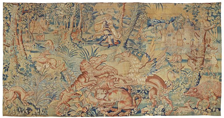 TAPESTRY, tapestry weave. Flanders 16th century. 177 x 330 cm.