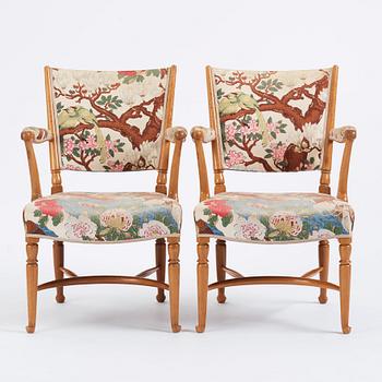 Josef Frank, a pair of armchairs, Svenskt Tenn, Sweden, model 725.