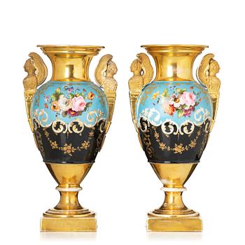 535. A pair of large vases, Empire, first part of the 19th century.