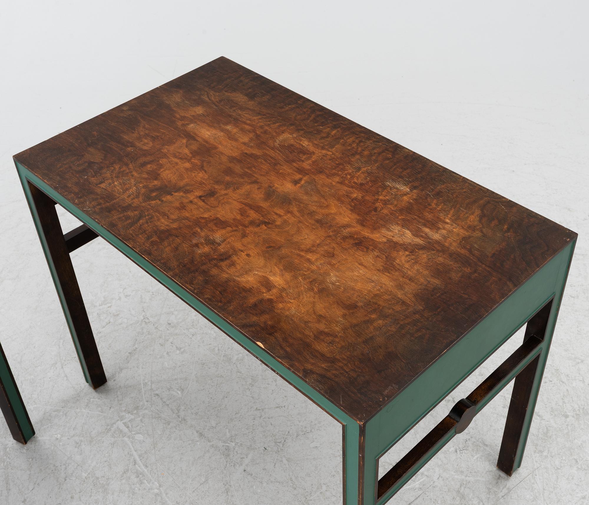 A drinks cabinet with two nesting tables, Sweden, 1930s/40s.