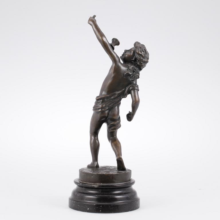 STATYETT, brunpatinerad brons, märkt Goldscheider, 1800-tal.