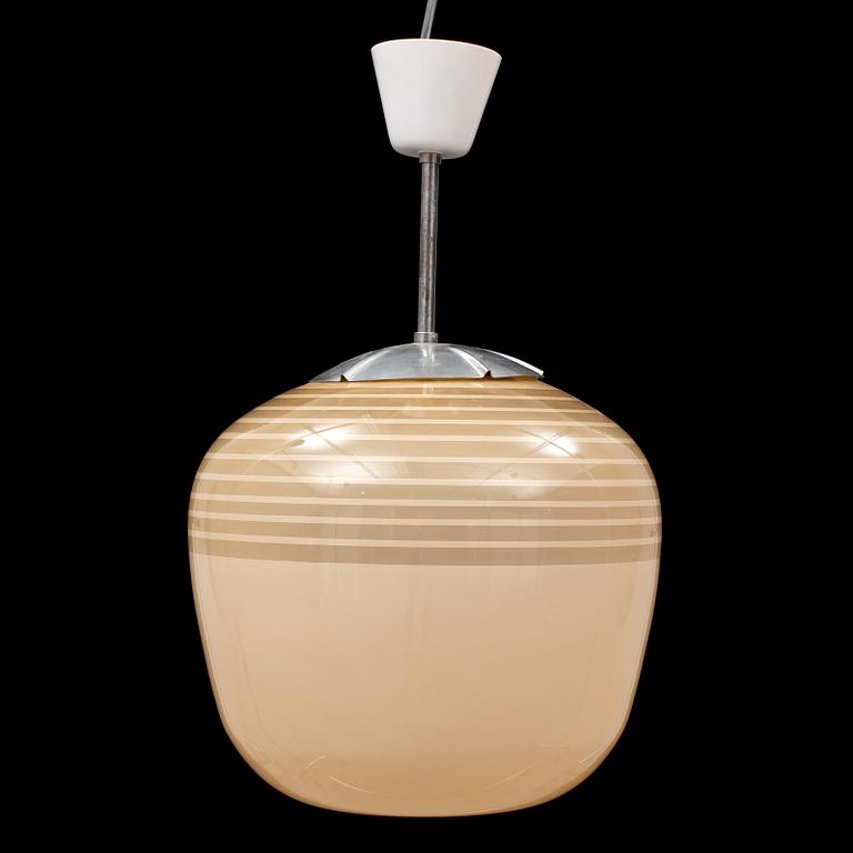 A Swedisgh Modern glass ceiling light probably from Böhlmarks, 1940's.