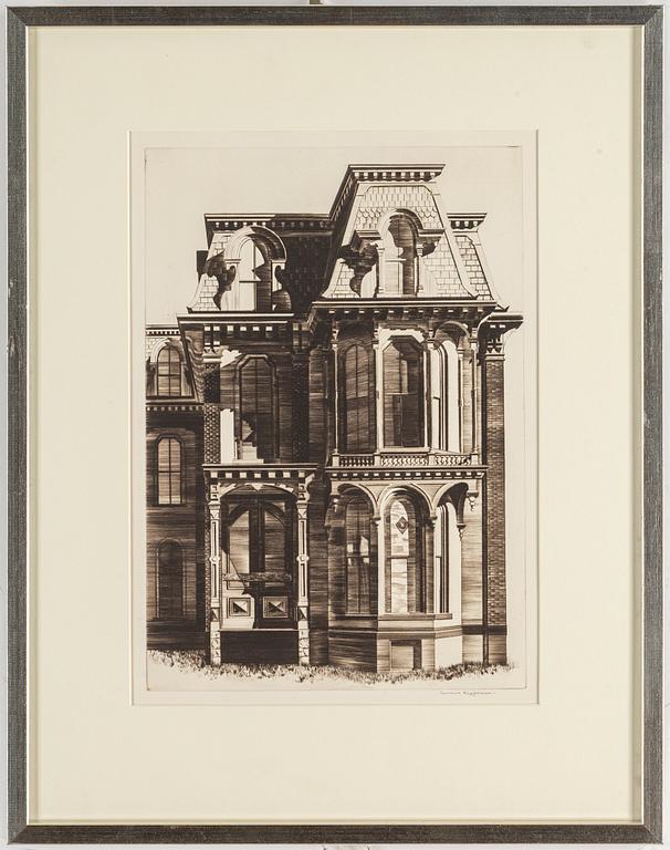 Lawrence Edward Kupferman, etching and drypoint, signed.