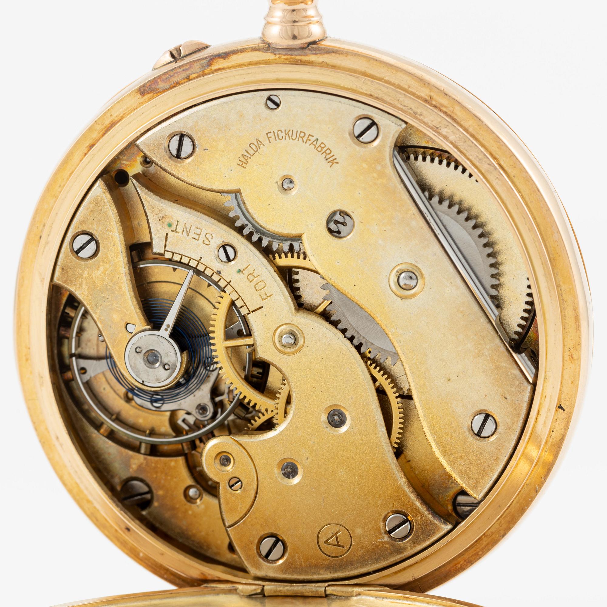 Halda, fickur, 49 mm.
