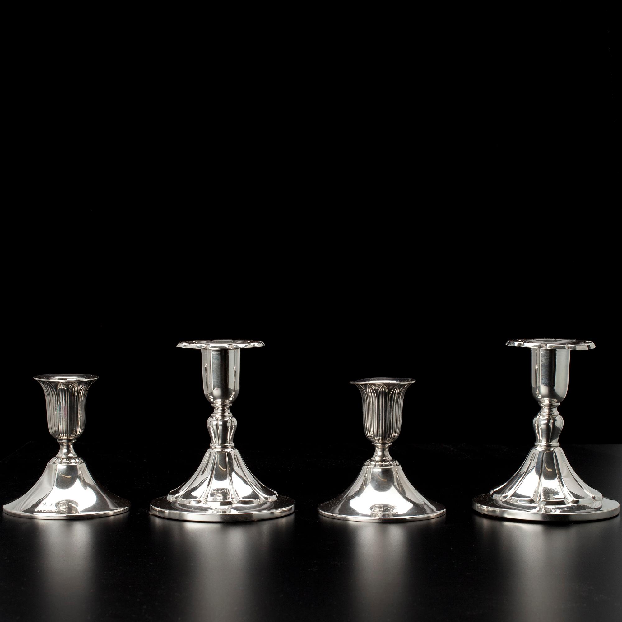 LJUSSTAKAR, 2 par, silver, Auran Kultaseppä 1950, Kultakeskus 1957.