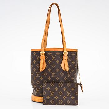 Louis Vuitton, laukku, "Petit Bucket", sekä pochette.