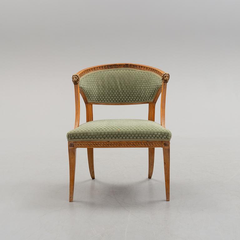 An early 19th century late gustavian armchair.