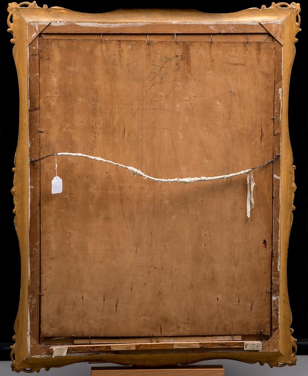 OIDENTIFIERAD KONSTNÄR, olja på pannå, signerad A. Fischer, Berlin, och daterad 1918.