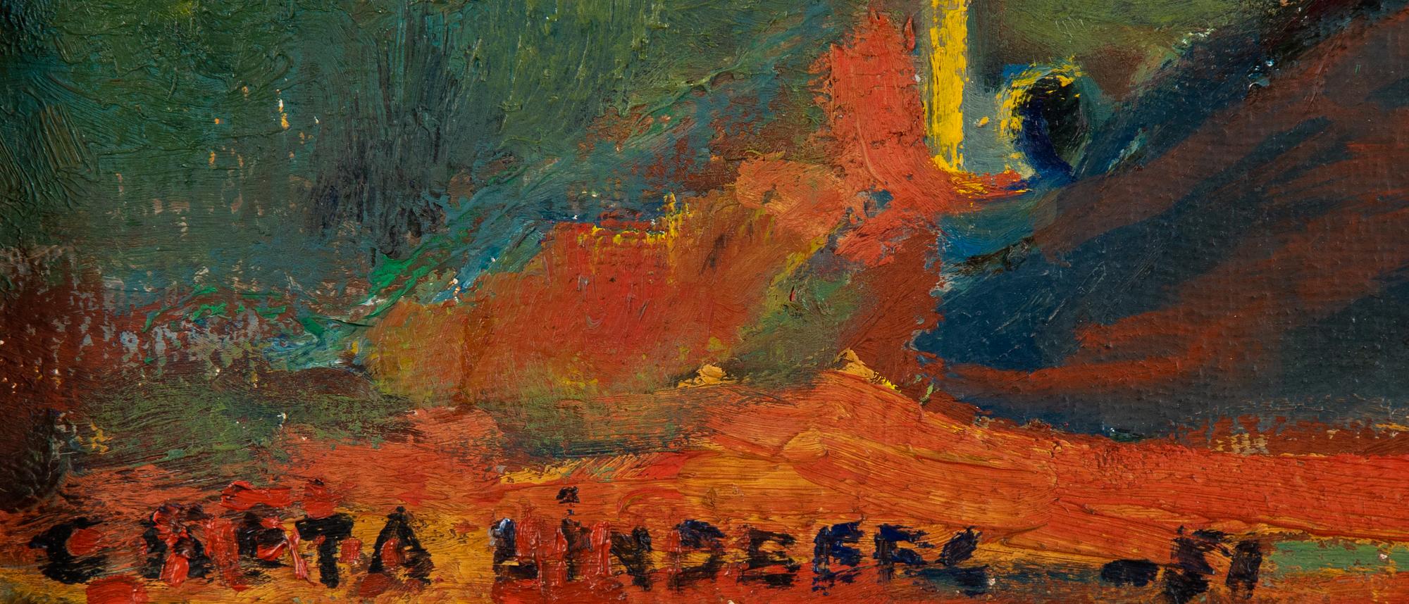 Greta Lindberg, oil on board, signed and dated -51.