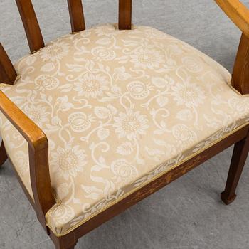 KARMSTOLAR, ett par, art nouveau, 1900-talets början.
