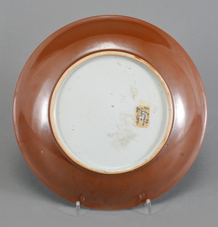 SKÅL SAMT FAT, porslin, Kina, 1700-tal.