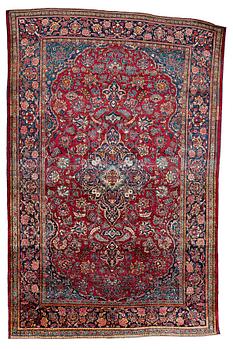 MATTO, a semi-antique silk Kashan, ca 185-198 x 125-132,5 cm.