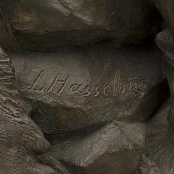 LUDWIG HASSELRIIS, sculpture, bronze, signed.