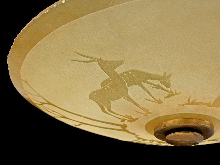 TAKLAMPA, art deco, 1900-talets första hälft, h 50.