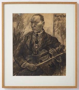 Bror Hjorth, mixed media on paper, signed, executed in Paris.