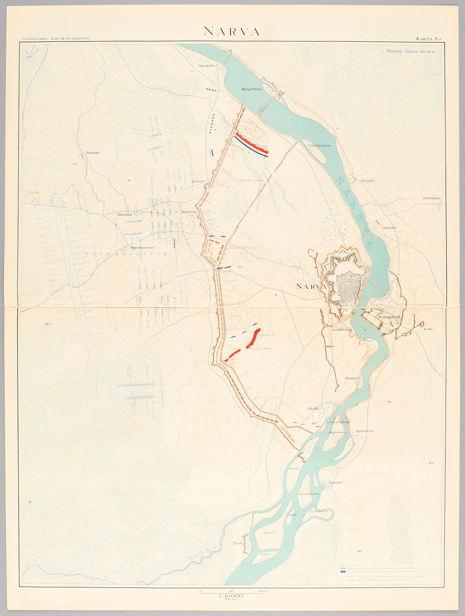 KARTOR OCH PLANSCHER I MAPP, bla "Karl XII på slagfältet", Norstedt & Söner, Stockholm 1918.