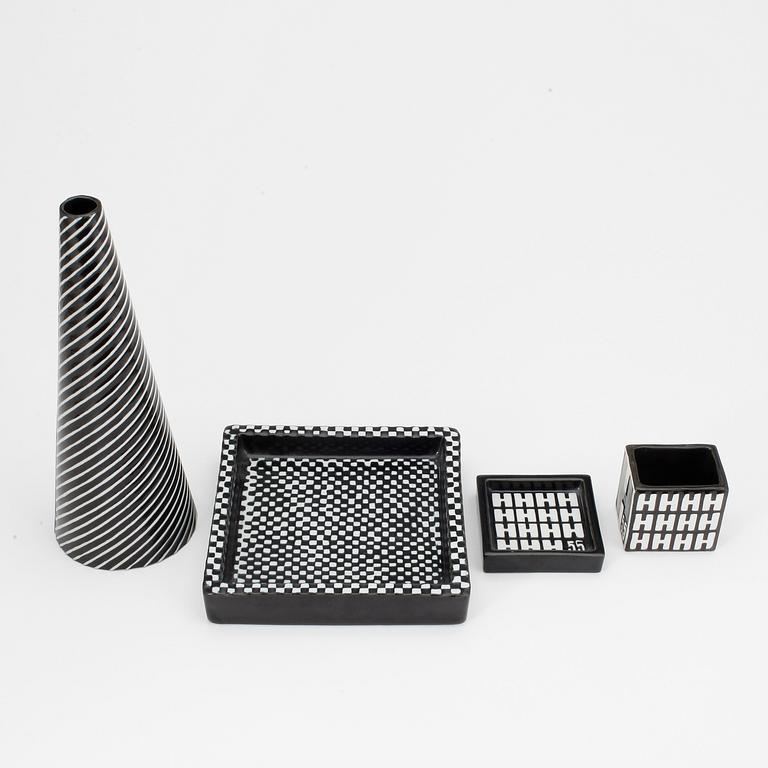 PARTI STENGODS, 4 delar, "Domino", Stig Lindberg, Gustavsberg.