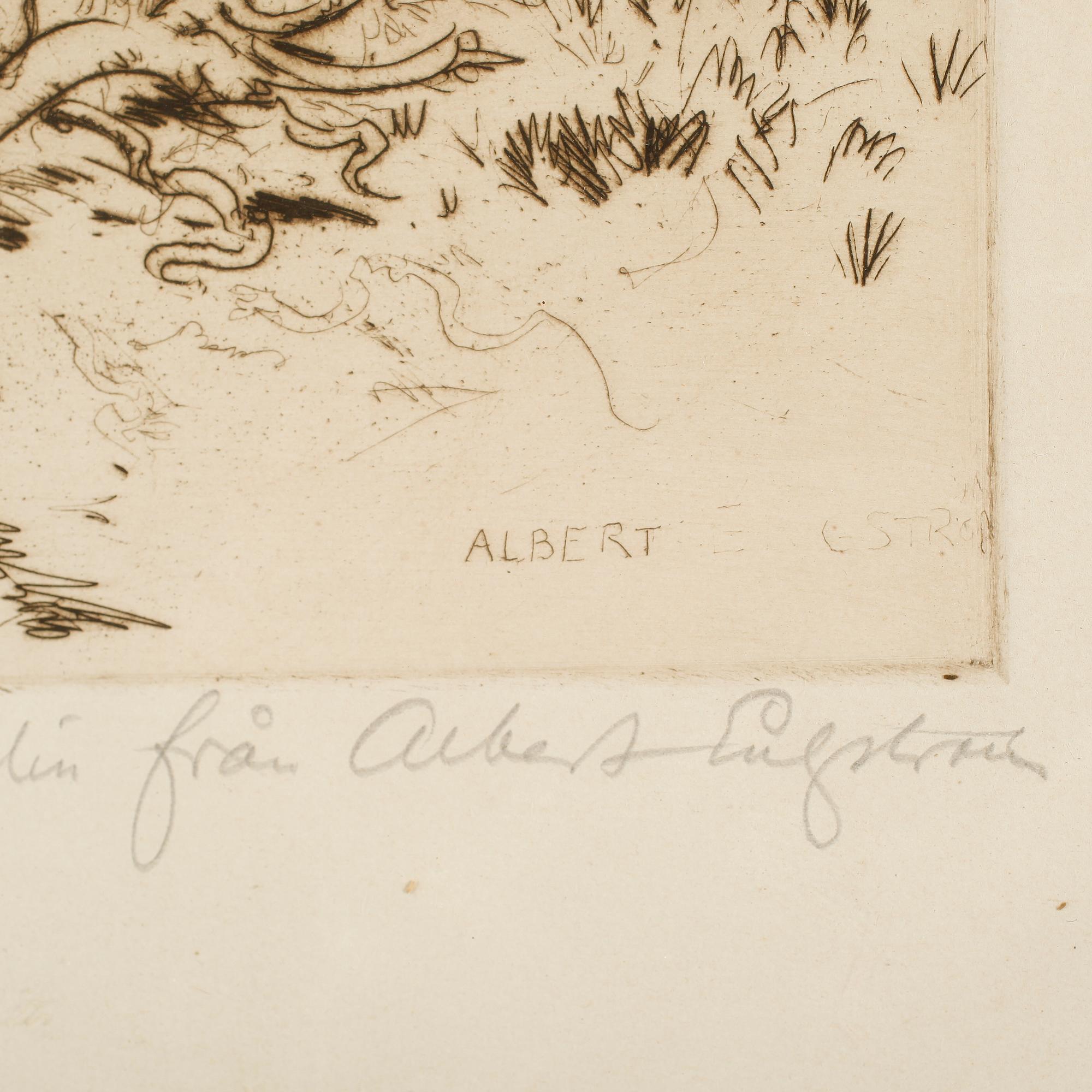 ALBERT ENGSTRÖM, etsning, signerad i plåten.