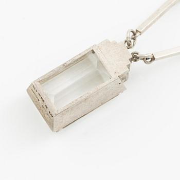 Wiwen Nilsson, a pendant, sterling silver with faceted rock crystal, Lund 1943.