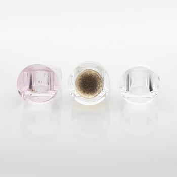 Siv Lagerström, three acrylic plastic rings, 1970s.