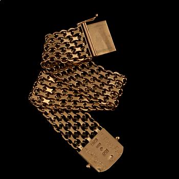 ARMLÄNK, 18k guld, ÄSA Ädelsmycken, Stockholm, 1964. Vikt 31 g.