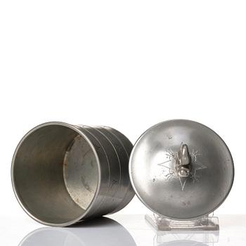 Estrid Ericson, a lidded pewter jar, Svenskt Tenn, Stockholm 1925, model A 42.