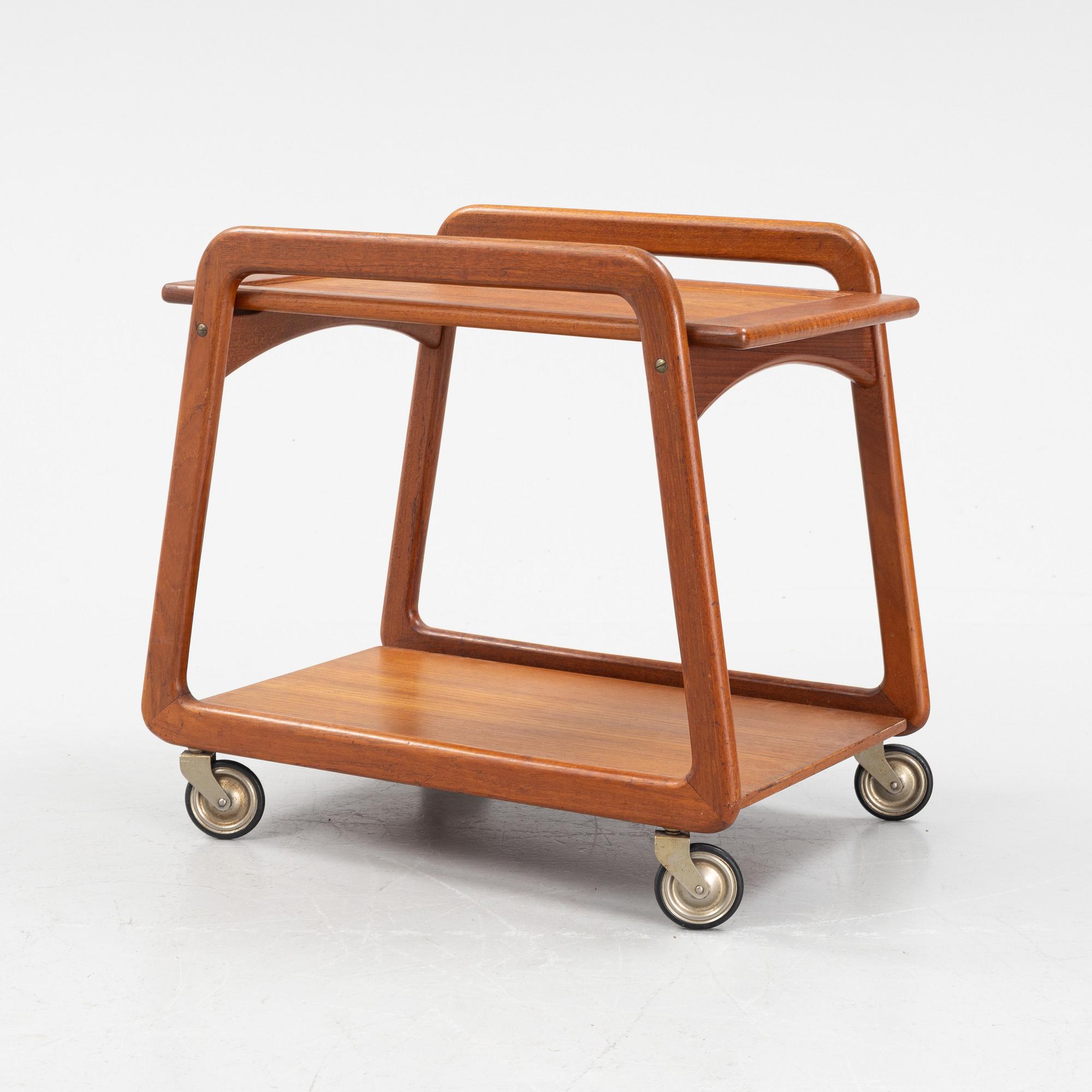 Henning Wind-Hansen, a teak serving trolley from Sika Möbler, Denmark, 1960's.