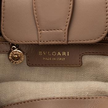 Bulgari, a leather and canvas bag.