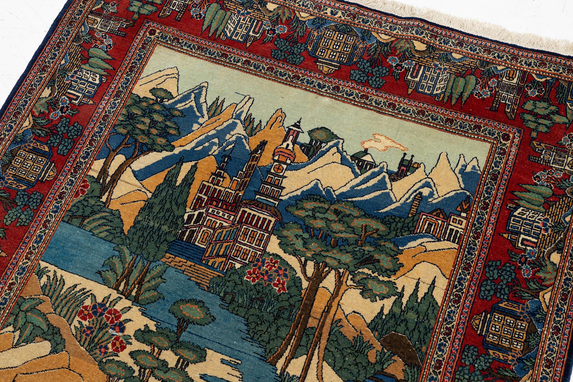 Matta, Keshan, figural. ca 216 x 130 cm,