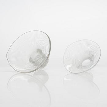 Tapio Wirkkala, konstglas, 2 st, modell 3523 och 3139. Signerad Tapio Wirkkala Iittala -58 och -54.