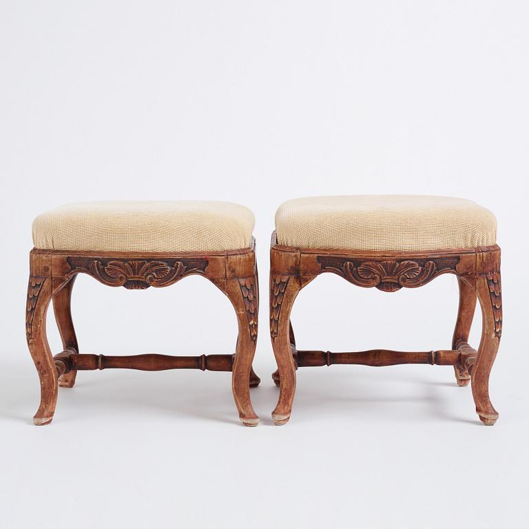 A pair of Swedish Rococo stools.