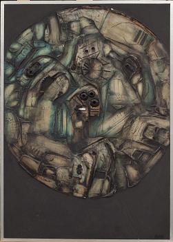 JEAN-CLAUDE FARHI, blandteknik på pannå, signerad.