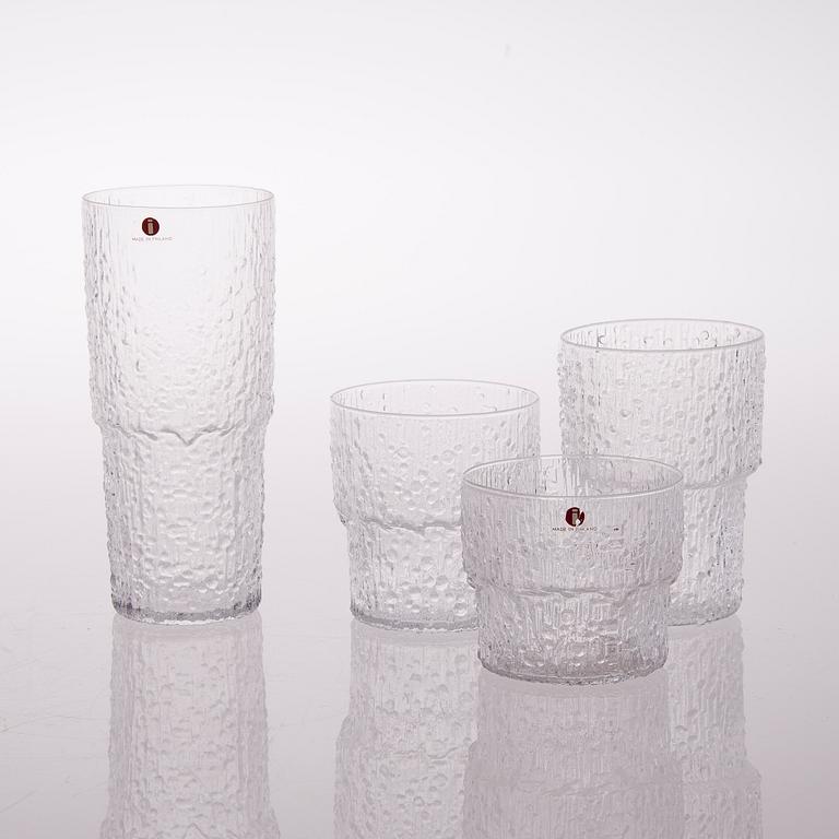 TAPIO WIRKKALA, GLASSERVISDELAR, 20 delar, "Paadar", Iittala, 1970-tal.