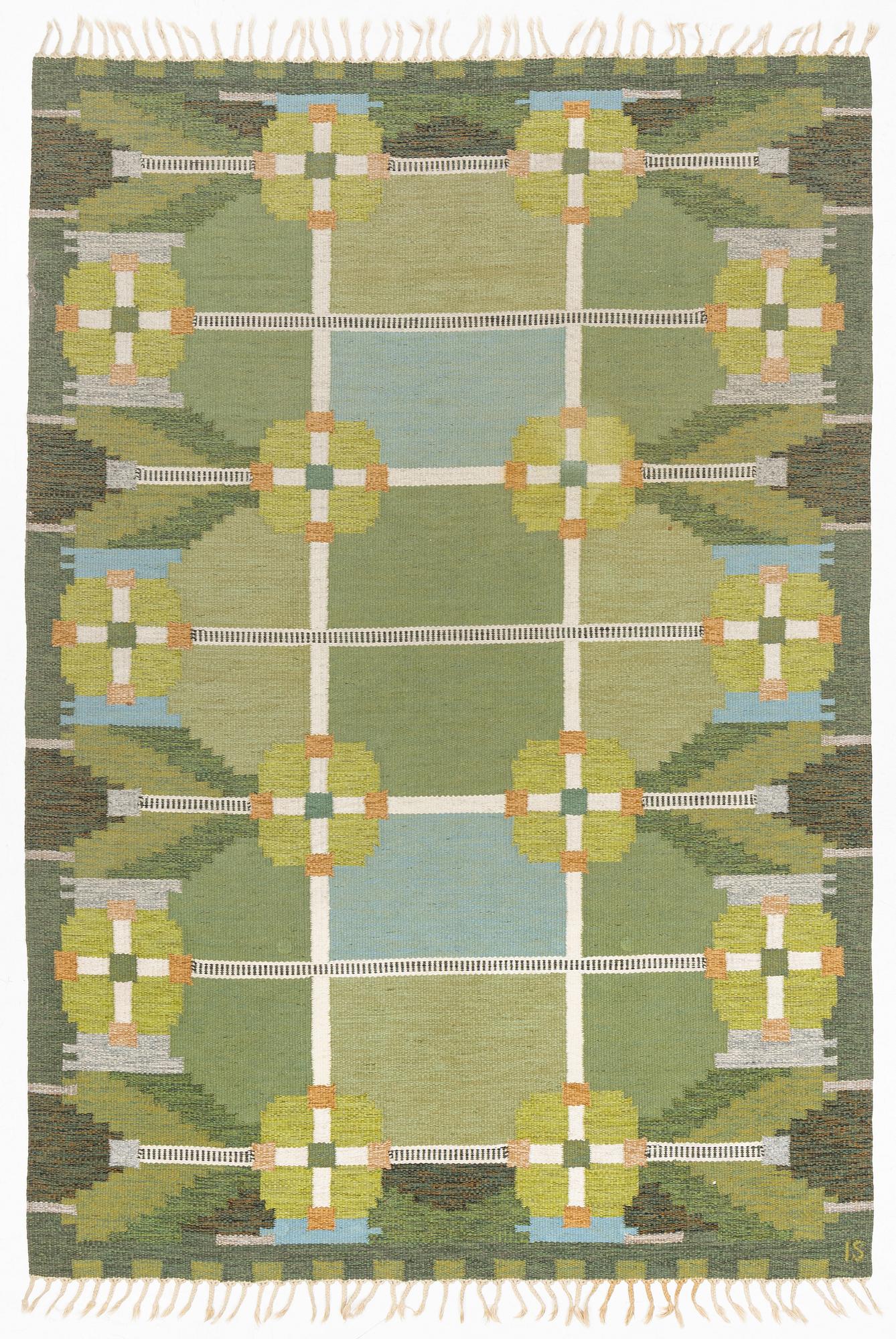 Ingegerd Silow, rug, rölakan technique, signed IS. 280 x 195 cm.