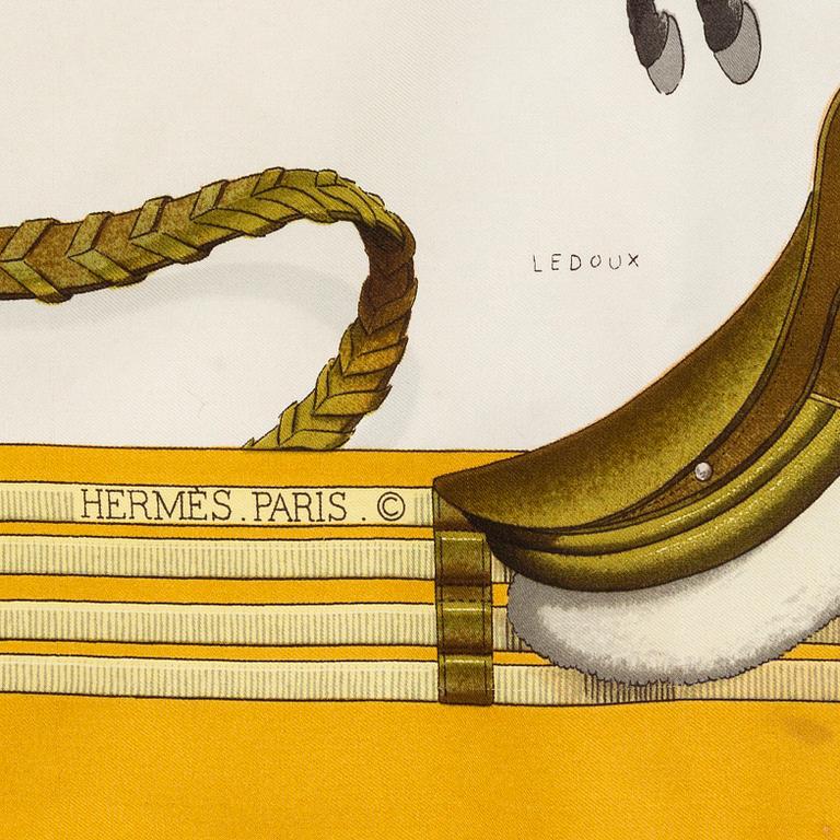 HERMÈS, scarves, 2 st, "Jumping" & "La Ronde des Heures".