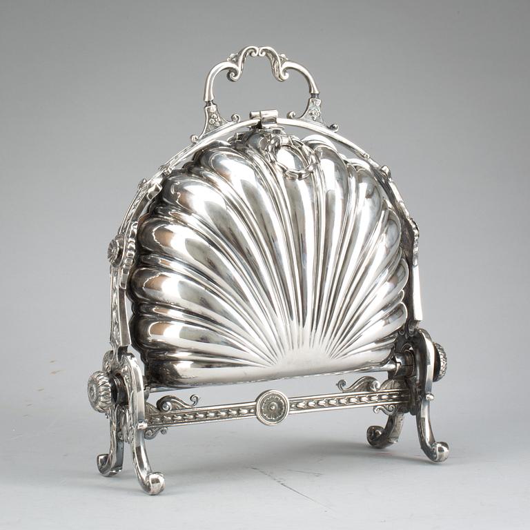 BISCUITWARMER, nysilver. England, 1800-talets slut.