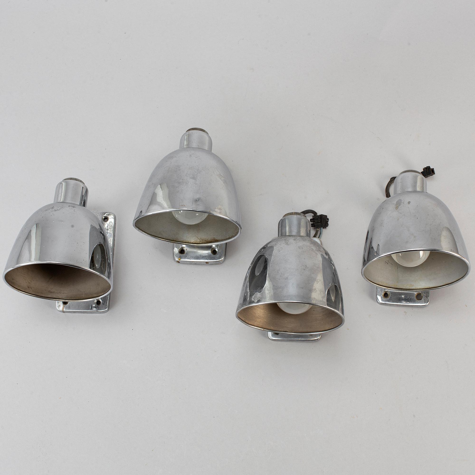 A set of four wall-ligts, probably 1920-30s.