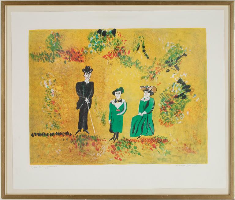 MADELEINE PYK, färglitografi, sign, numr o dat 3/200, -75.