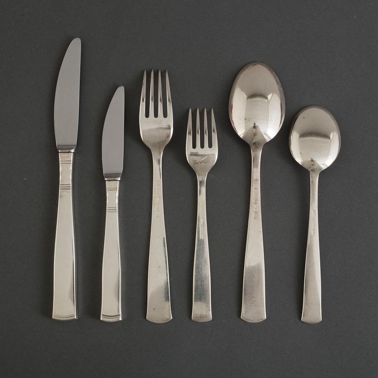 a 80 pcs silver cutlery by Jacob Ängman, GAB, late 20th century.