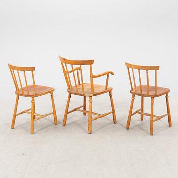 A set of eight chairs and an armchair Nässjö stolfabrik early 1900s.