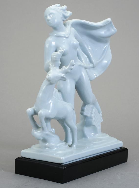 FIGURIN, flintgods, "Diana", Arthur Percy, Gefle Porslinsfabrik.