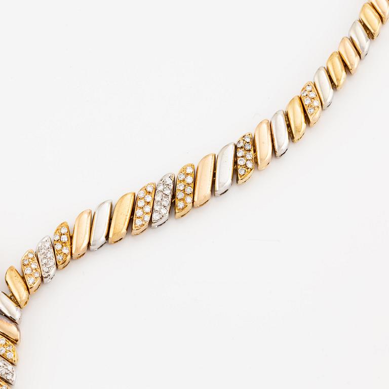 Collier 18K guld med runda briljantslipade diamanter, Damiani.