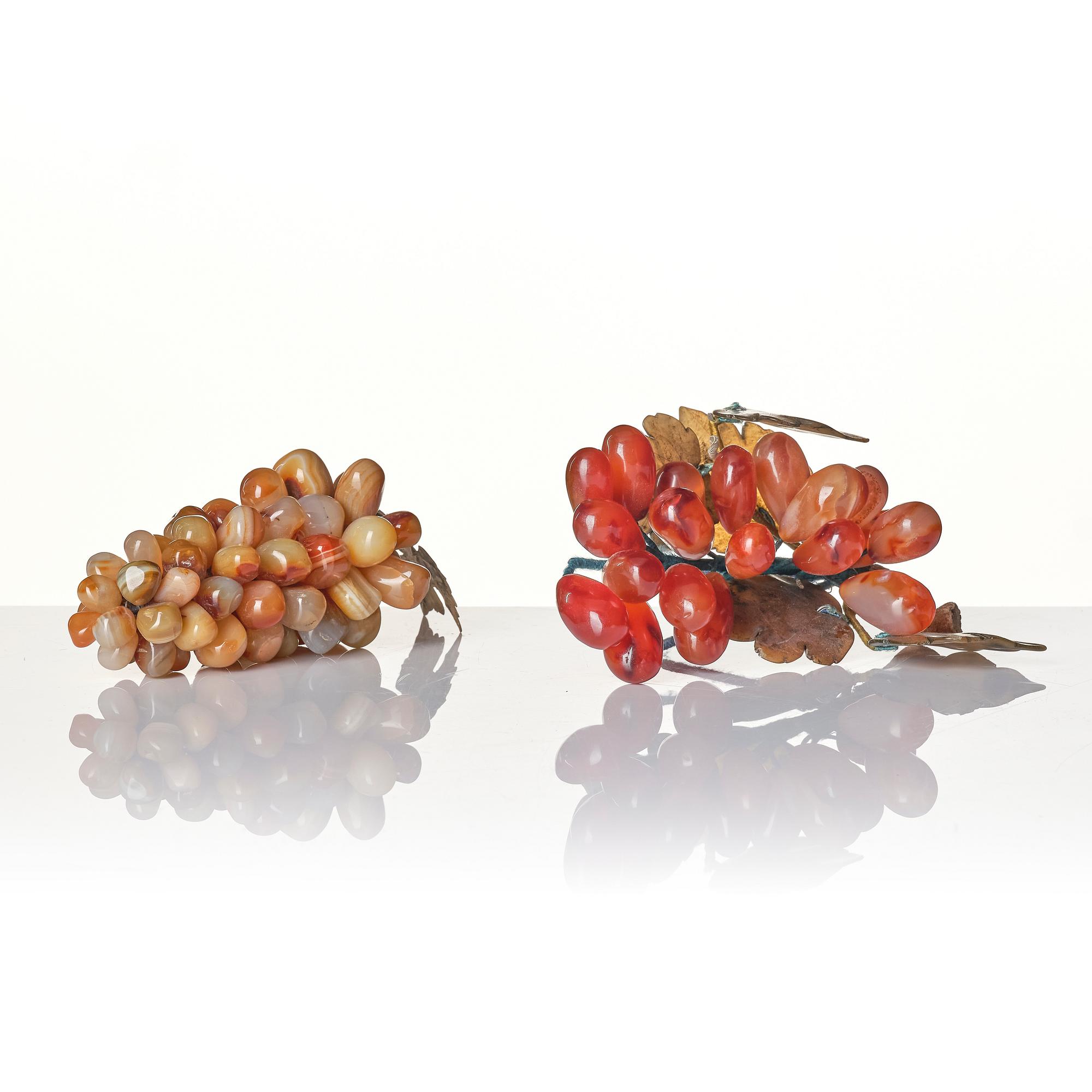 A set of two grape sculptures, China, 20th century.